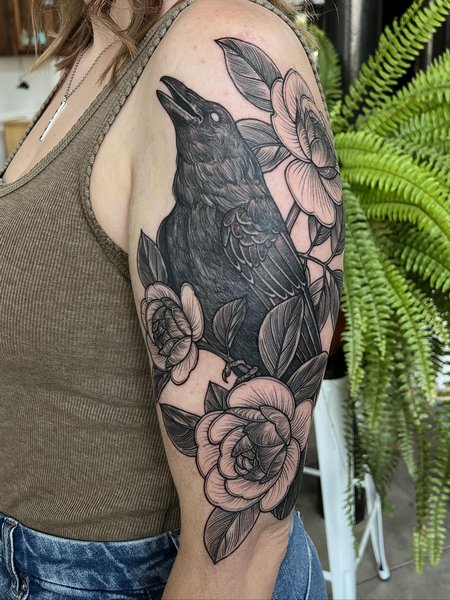 Crow Shoulder Tattoo