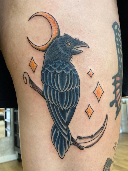 Crow Silhouette Tattoo