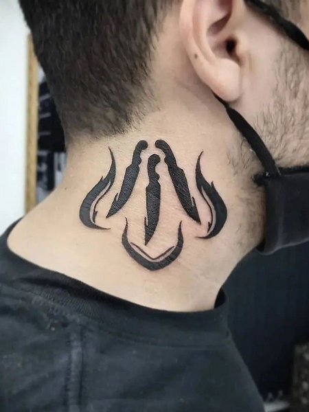 Dagger Neck Tattoo