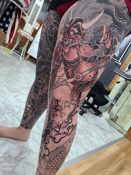 Dragon Leg Tattoo