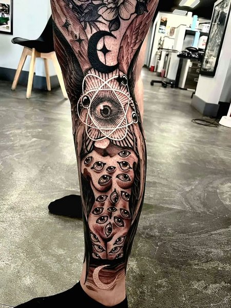 Eye Leg Tattoo