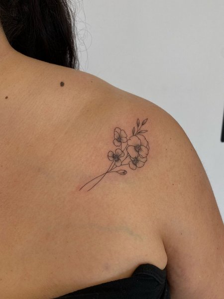 February Birth Flower Tattoo