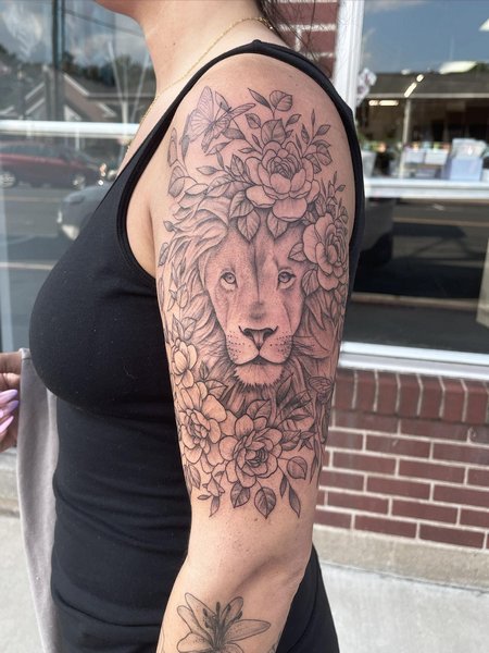 Female Lion Tattoo