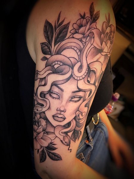 Feminine Medusa Tattoo