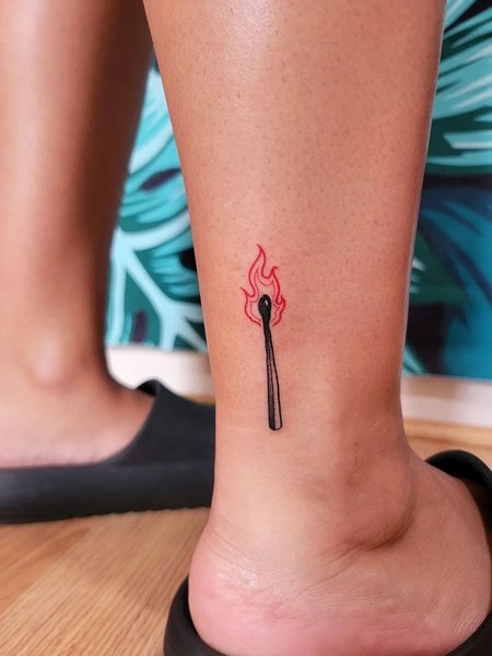 Flame Ankle Tattoo