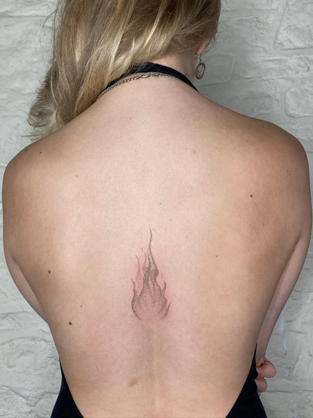 Flame Back Tattoo