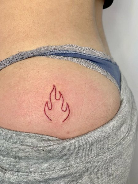 Flame Butt Tattoo