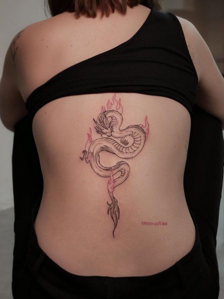 Flame Dragon Tattoo