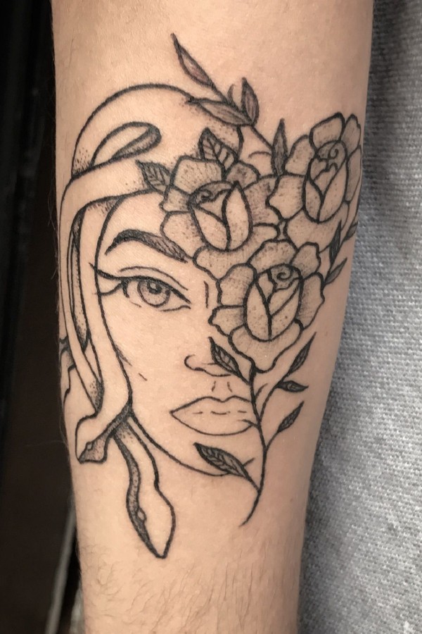 Flower Medusa Tattoo