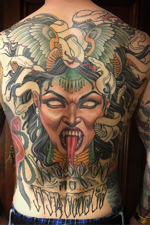 Full Back Medusa Tattoo