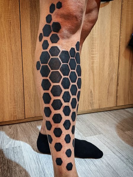 Geometric Leg Tattoo