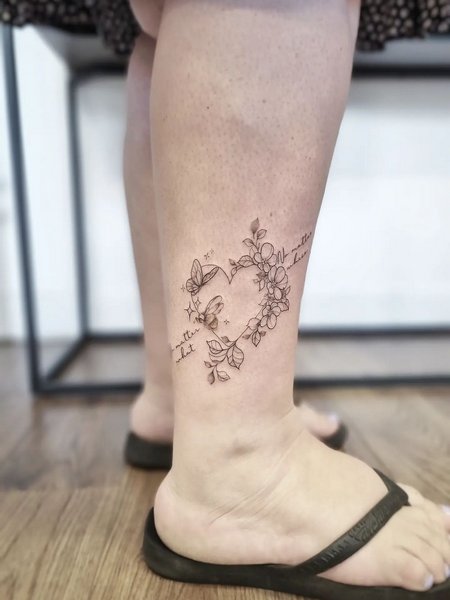 Heart Ankle Tattoo