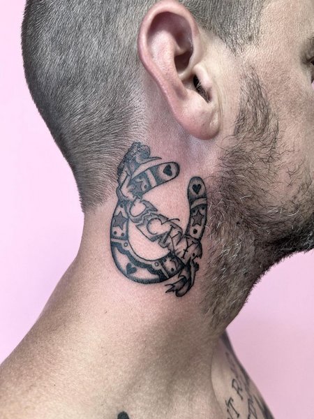 Horseshoe Neck Tattoo