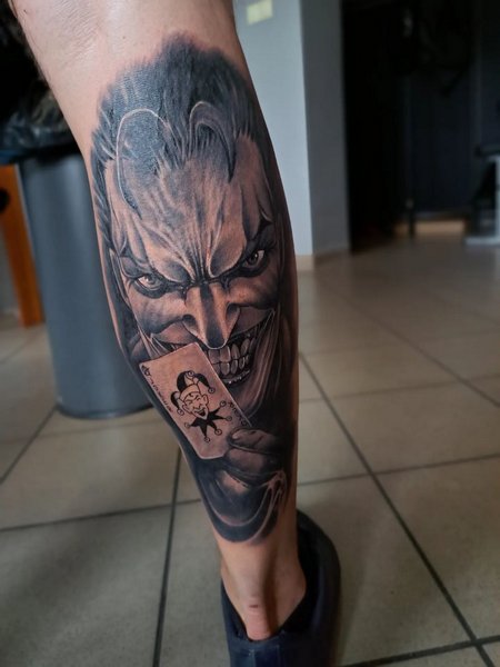 Joker Leg Tattoo