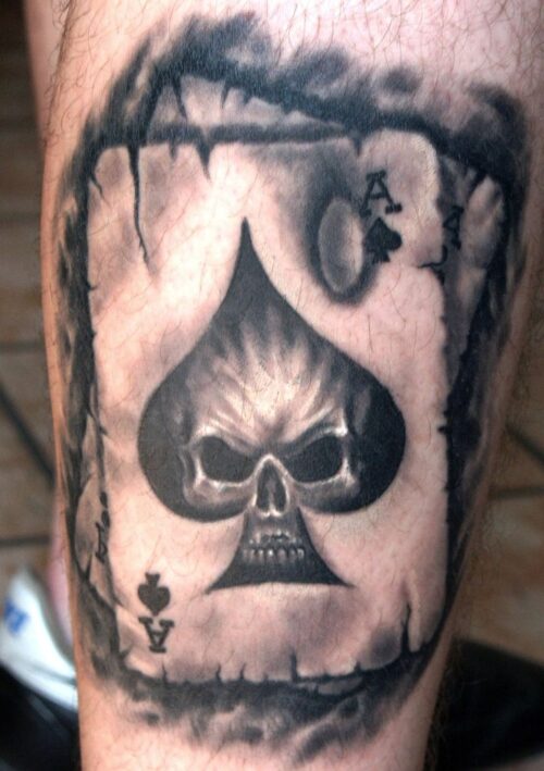 Leg Ace Of Spades Tattoo