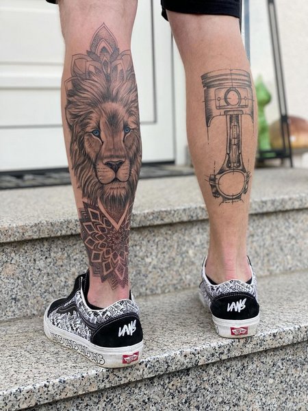 Lion Leg Tattoo