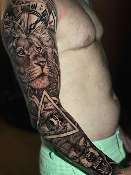 Lion Sleeve Tattoo