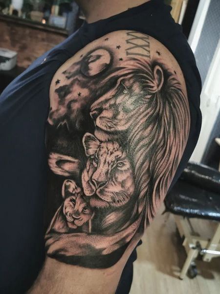 Lion and Cub Tattoo