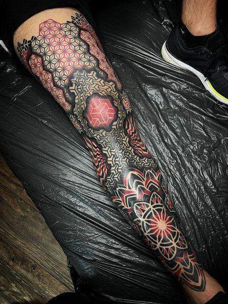 Mandala Leg Tattoo