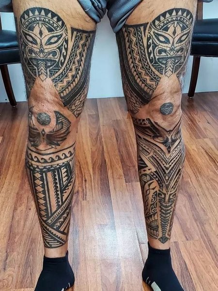 Maori Leg Tattoo