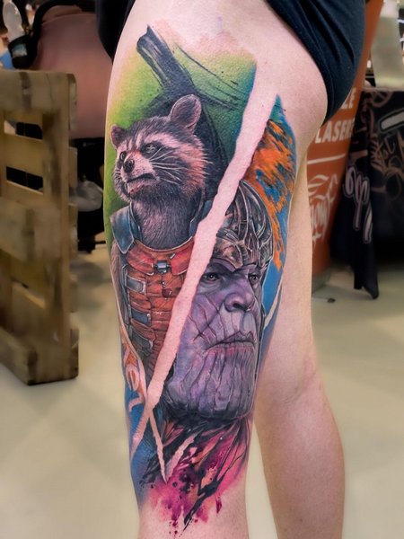 Marvel Leg Tattoo