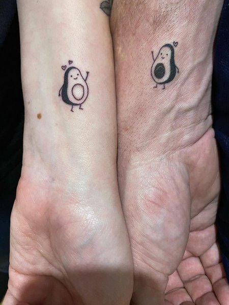 Matching Couple Avocado Tattoo