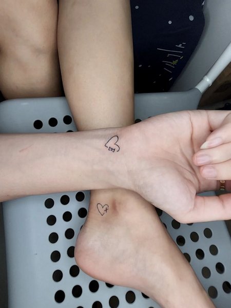 Matching Couple Heart Tattoo