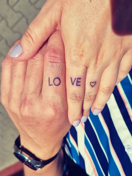 Matching Couple Love Tattoo