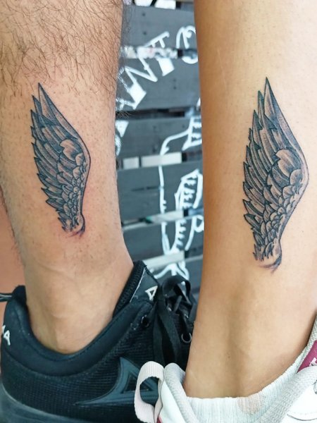 Matching Couple Wing Tattoo