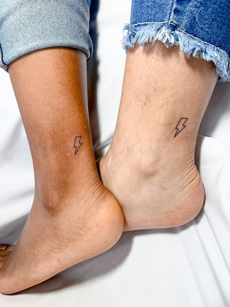 Matching Couple lightning Bolt Tattoo