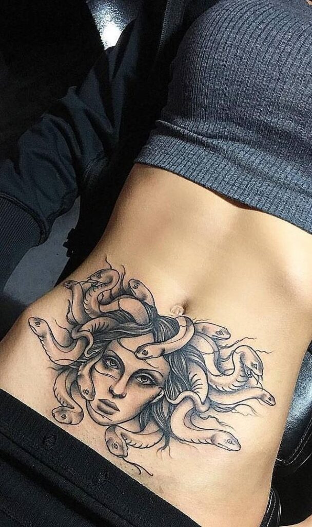 Medusa Belly Tattoo