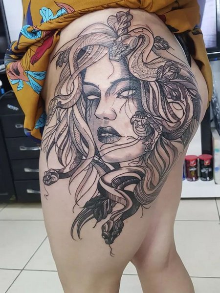 Medusa Butt Tattoo