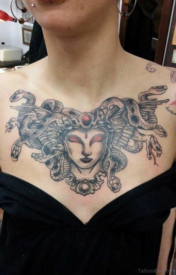 Medusa Chest Tattoo