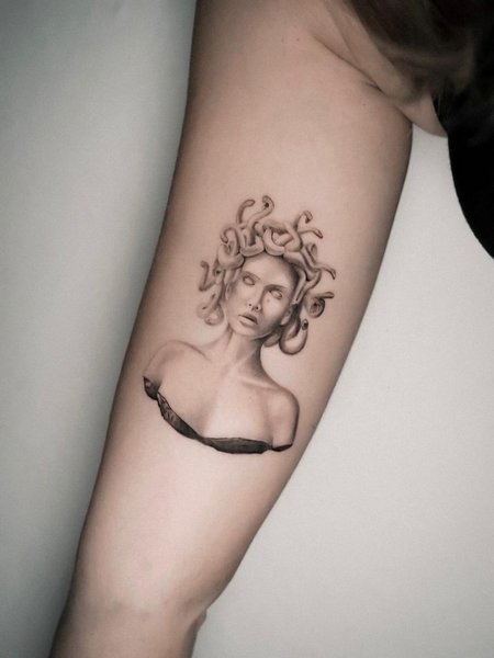 Medusa Statue Tattoo