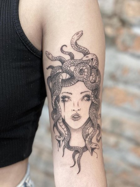 Minimalist Medusa Tattoo