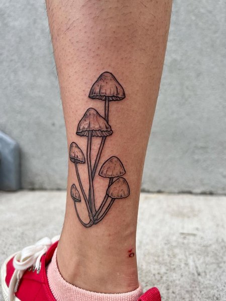 Mushroom Ankle Tattoo