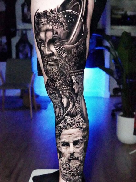 Religious Leg Tattoo