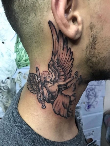 Religious Neck Tattoo