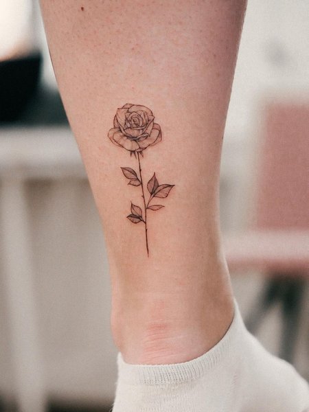 Rose Ankle Tattoo