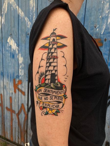 Shoulder Lighthouse Tattoo
