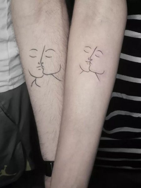 Simple Matching Couple Tattoo