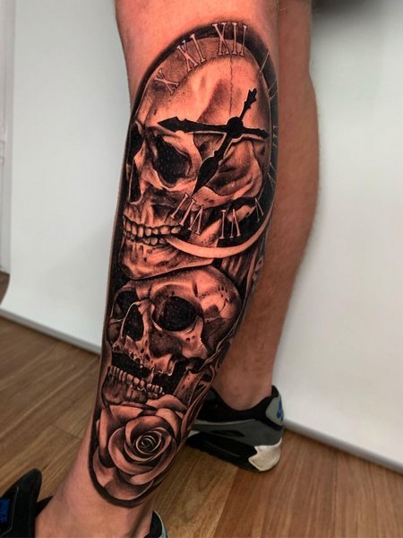 Skull Leg Tattoo