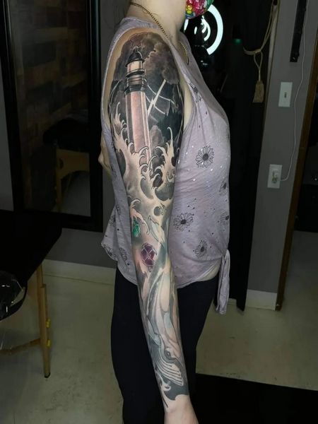 Sleeve Lighthouse Tattoo