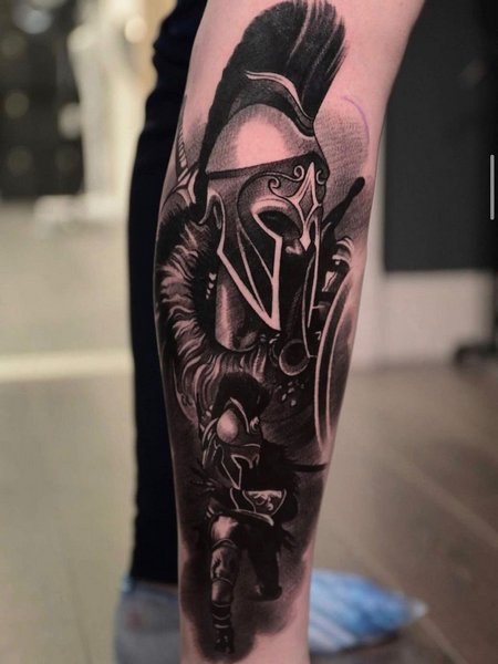 Spartan Leg Tattoo