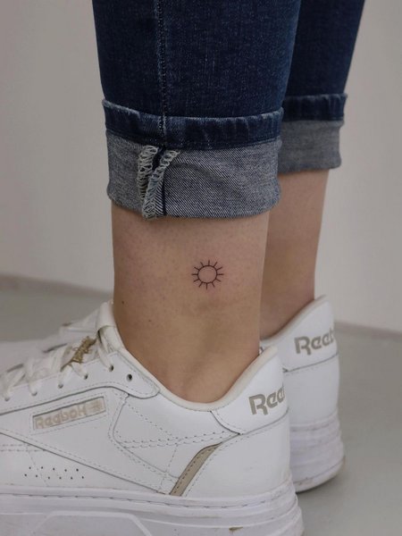 Sun Ankle Tattoo