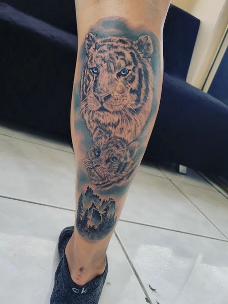 Tiger Leg Tattoo