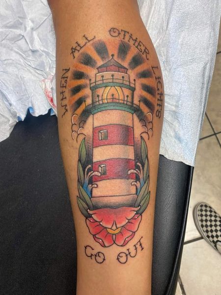 Traditional Lighthouse Tattoo