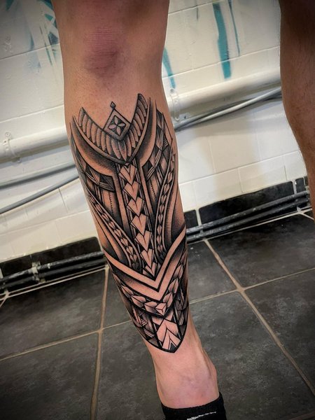 Tribal Leg Tattoo