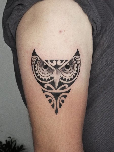 Tribal Owl Tattoo