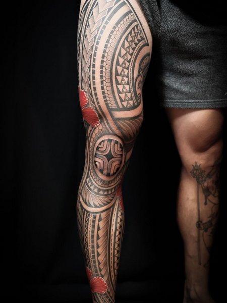 Tribal Thigh Tattoo